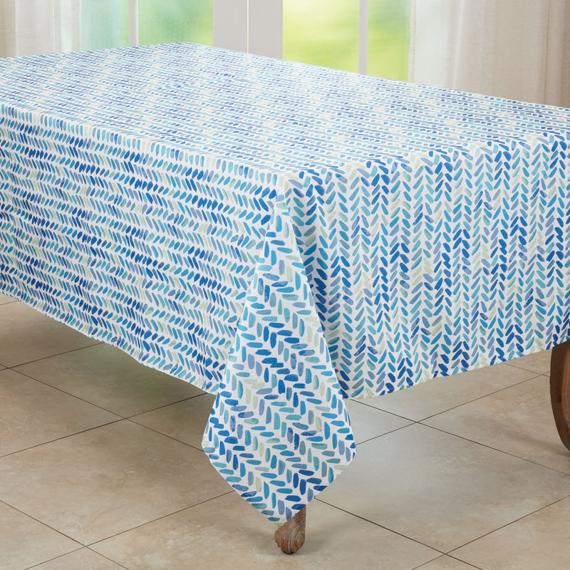 Chevron Tablecloth With Watercolor Design Rectangular, 104" x 65"