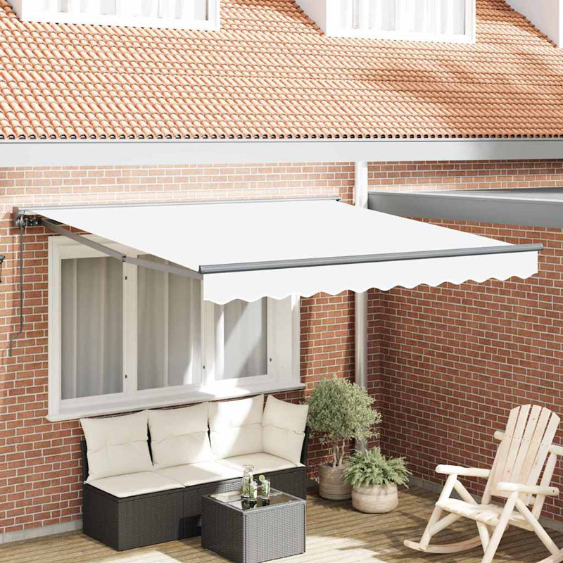 Brayden Studio Retractable Door / Window Awning, 300 cm W x 250 cm D, White