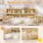 Full Size Montessori Floor Bed with Bookcase Storage Shelves & Safety Fence Rails Natural-767394906-767394908