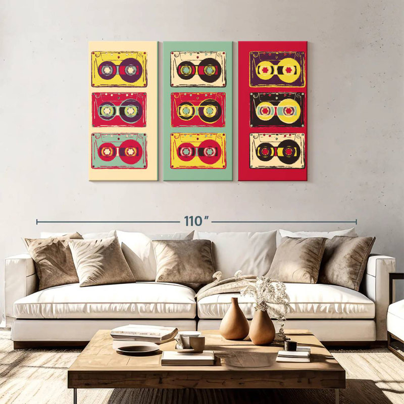 Abarca Retro Tapes, 48" H x 74" W