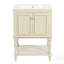 Meuble-lavabo de luxe moderne avec lavabo en céramique, tablette ouverte et rangement fermé pour un design élégant et fonctionnel-253741892