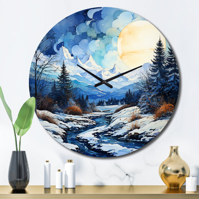 Horloge murale Winter Snowy Peaks VII