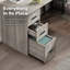 Bureau d'angle réversible de 150 cm (59,1 po) avec tiroir à dossiers suspendus et tablettes de rangement-2082890521