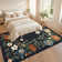Floral Machine Washable Area Rug with Rubber Backing Non Slip Low Pile Aesthetics Carpet for Living Room Bedroom Office Playroom