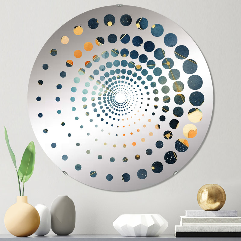 Vibrant Hues Of Scandinavia Artwork I - Miroir décoratif à spirale | Ovale, 23,6 po x 23,6 po