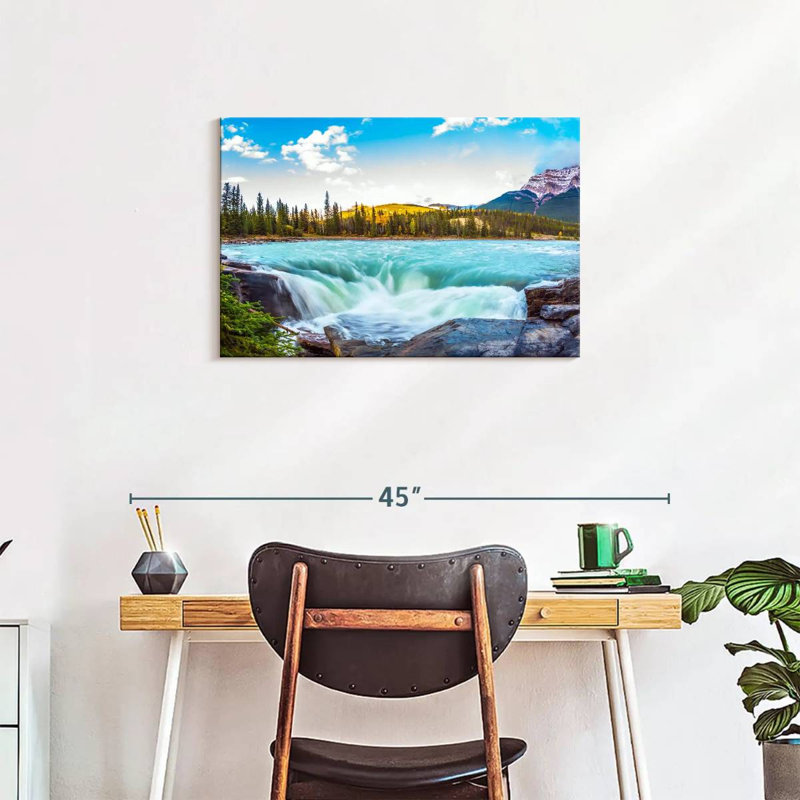 Alvord Athabasca Waterfall In Jasper Park, 20" H x 30" W