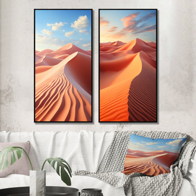 «Desert Photo Sunkissed Sands», 2 pièces sur toile