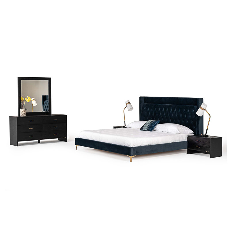 Commode double 6 tiroirs avec miroir Anara