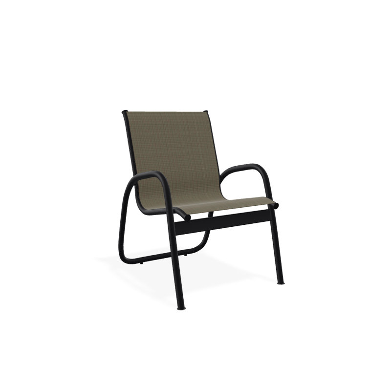 Fauteuil de patio Gardenella, Tweed Sunbrella® brun, Noir texturé