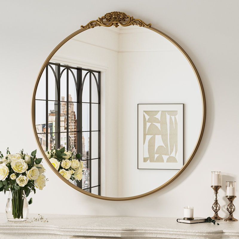 Miroir d'appoint mural Stourbirdge, Or antique, 30 po x 30 po