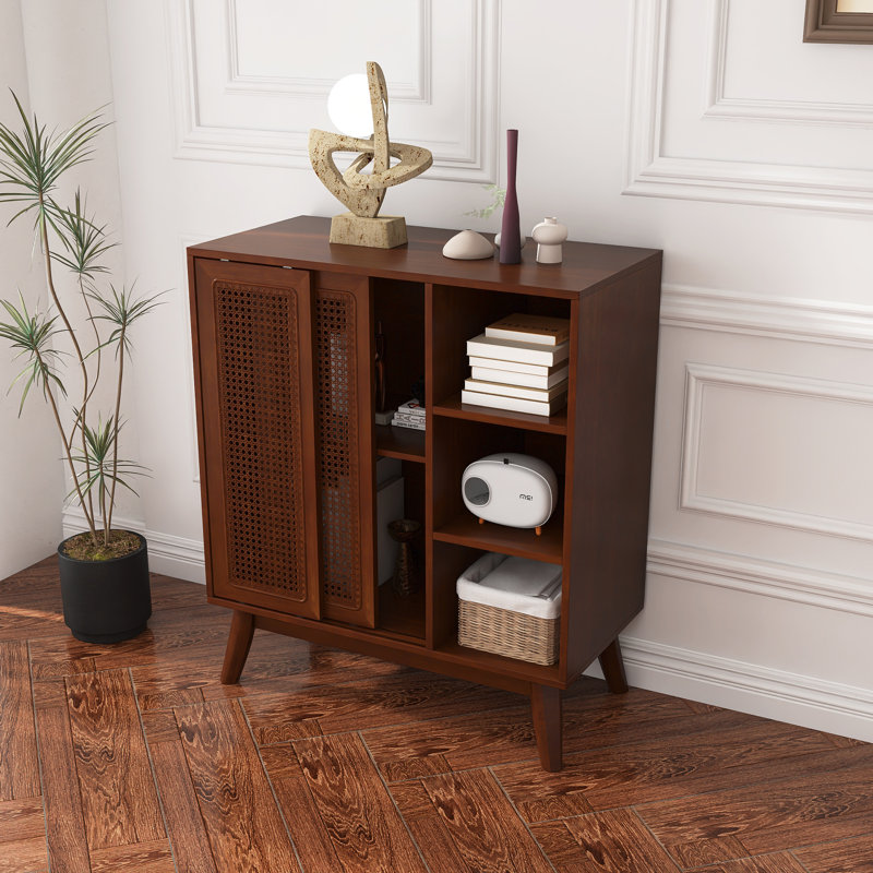 Buffet en MDF Mid Century Modern, Marron foncé