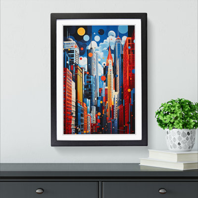 New York Orphism No.2 - Single Picture Frame Print on Wood