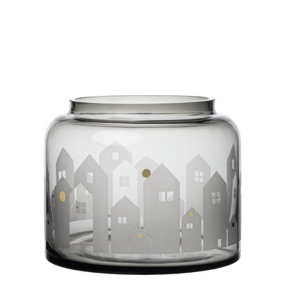 Village House Glass Vase - 6"