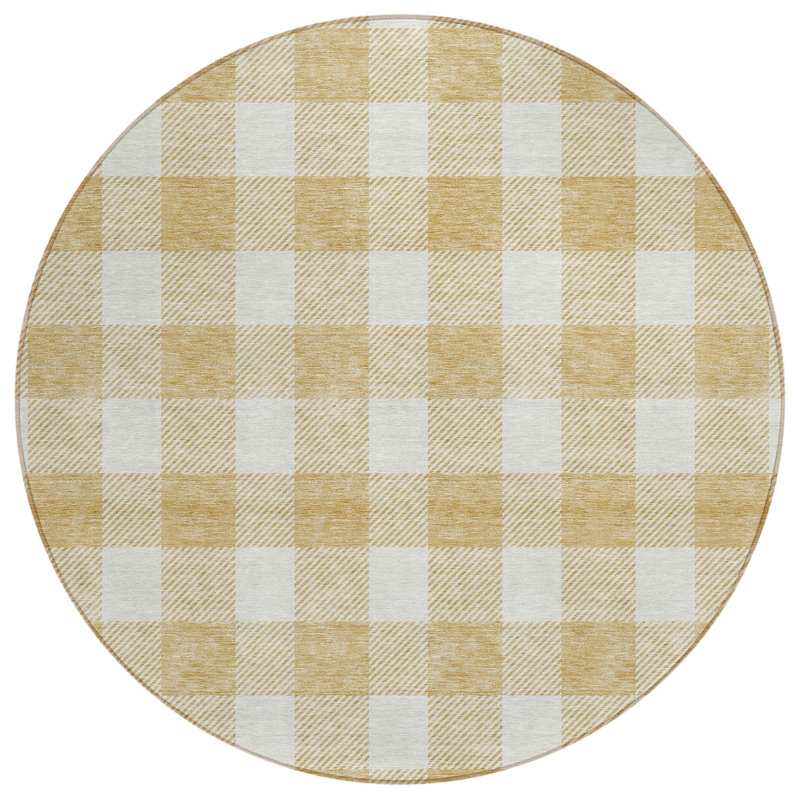 Colzie Checkered Indoor / Outdoor Rug, Round 8'