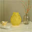 Remi Flower Vase, Decorative Yellow Ceramic w Floral Motifs, 11 Inch