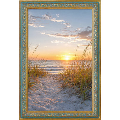 Blue Picture Frame, Vintage Photo Frames Ornate for Wall Hanging