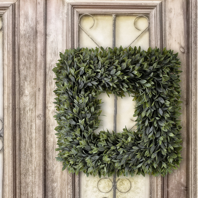 Flocked Sage 19" Plastic Wreath
