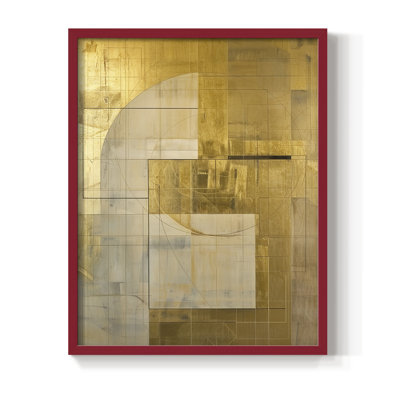 Série ABSTRACT Lxxxix - reproduction encadrée de qualité supérieure - prête à être accrochée - aucun clou requis