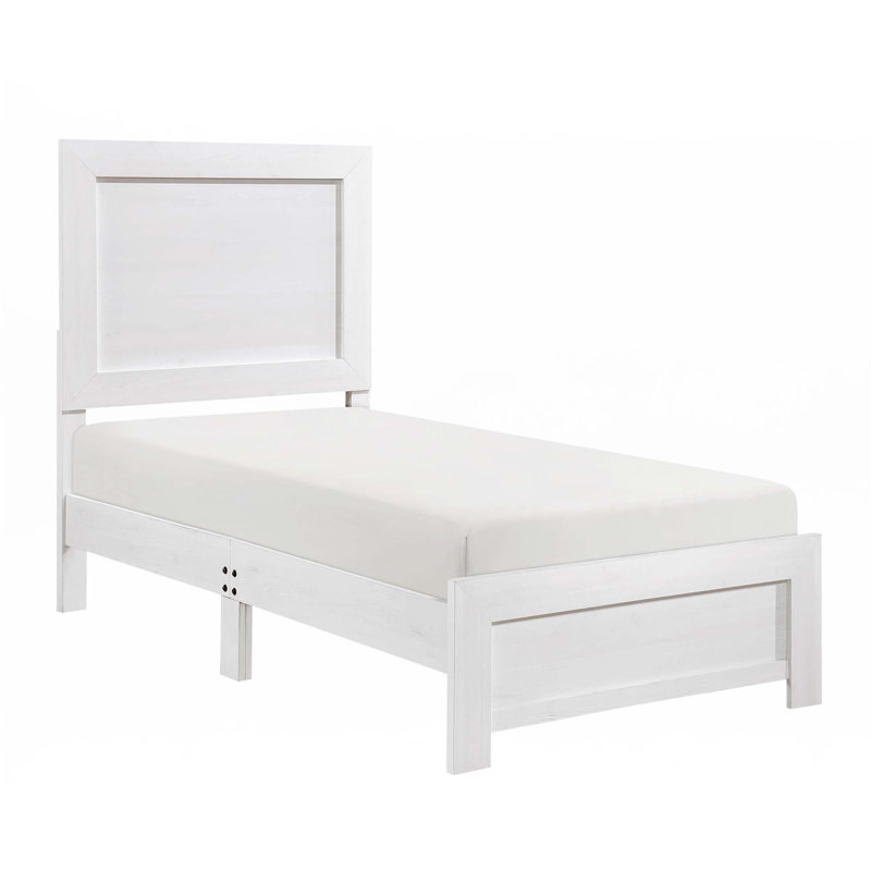 Mobilier de chambre à coucher à panneau 1Pc (lit seulement), Simple, Blanc