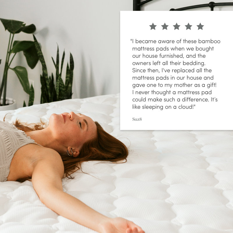 Surmatelas en rayonne de bambou avec jupe ajustée, Double