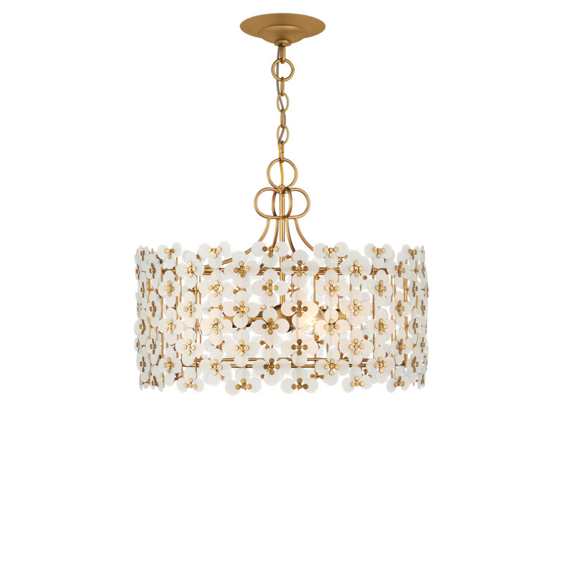 Luminaire suspendu fleur de printemps, H 16,5 po x l 20,25 po x P 20,25 po