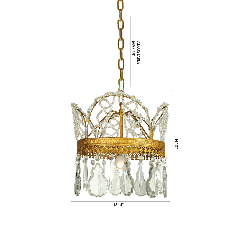 Pendentif traditionnel en cristal doré clair