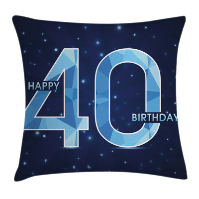 40th Birthday Square Pillow Cover