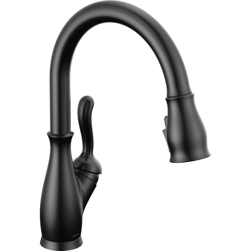 Leland Pull Down Sprayer Kitchen Sink Faucet, Single Handle Kitchen Faucet, Matte Black