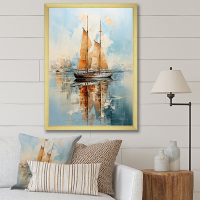 Minimalisme voilier serein III - Nautique et plage, reproduction sur toile