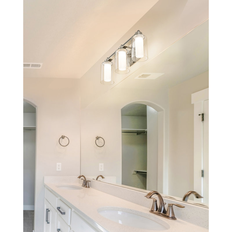 Luminaire de salle de bain moderne à 3 lumières DEL à intensité variable, 5 couleurs de température réglable, nickel brossé