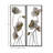 Metal Floral Black Wall Decor with Green and Orange Accents Set