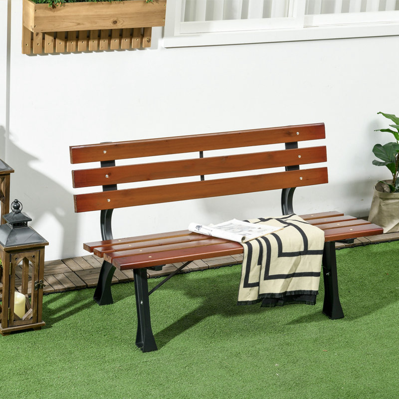 Banc de jardin extérieur, causeuse de patio en bois d'aluminium, café