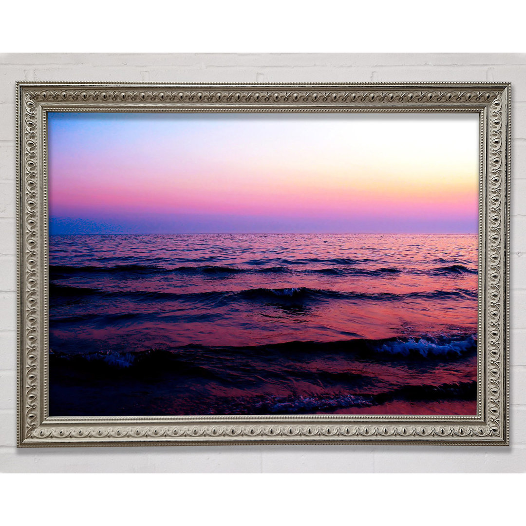 Pink N Purple Waves Of The Ocean - Einzelne Bilderrahmen Kunstdrucke