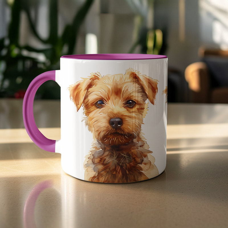 11oz Watercolour Schnauzer Design Coffee Mug, 2