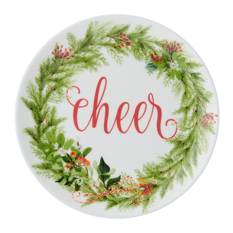 Festive Garland 7-In Bone China Appetizer Plates, Set Of 6