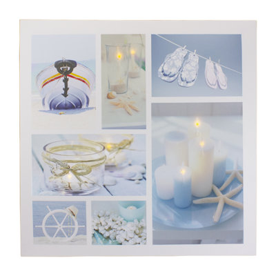 LED Lighted Beach Fun and Relaxation Canvas Wall Art 19.75"