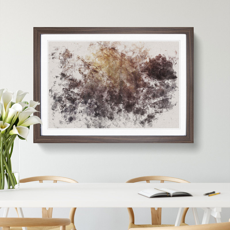 Sunlight Forest Vol.1 Watercolour - Framed Print, 27cm H x 36cm W x 2cm D, Walnut