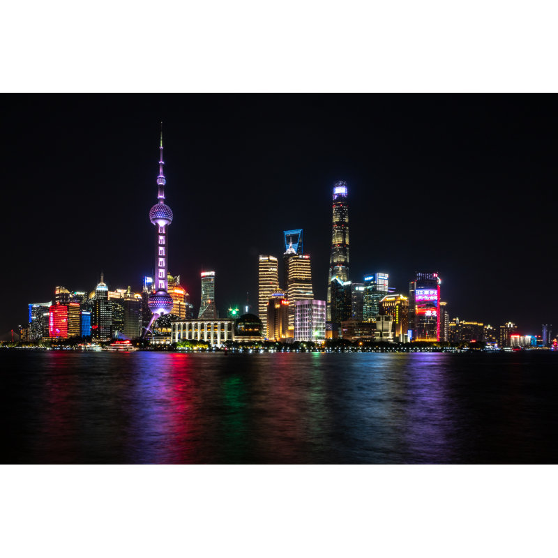 Alannis Shanghai Pudong Skyline 1 Piece Wrapped Canvas Wall Art, 81cm H x 122cm W x 3.8cm D