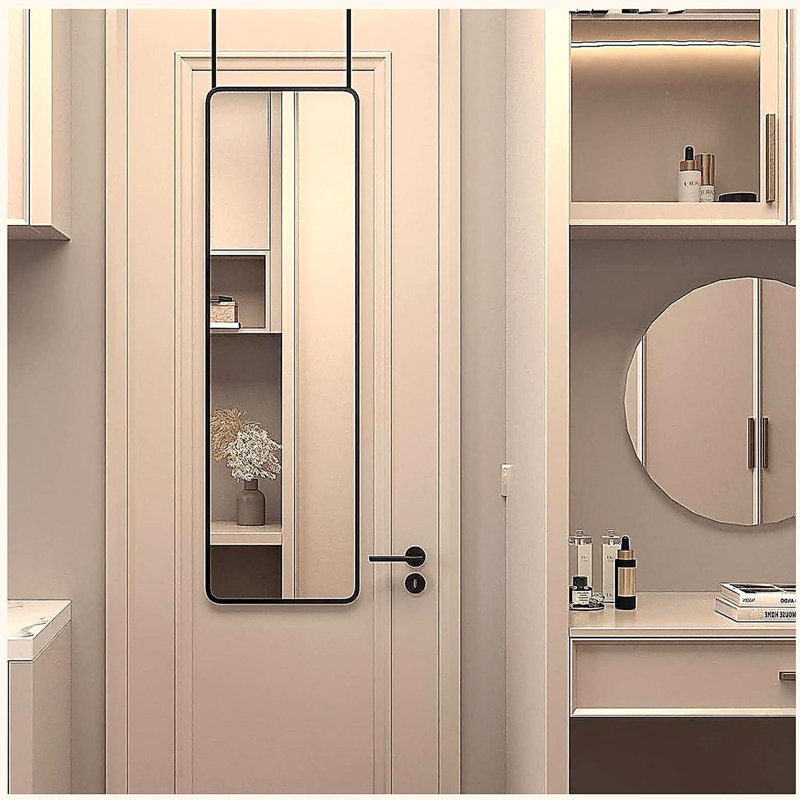 47 x 14IN Door mirror.(W2203P182244), Black