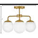 Kobie 3 Light Glass Semi Flush Mount