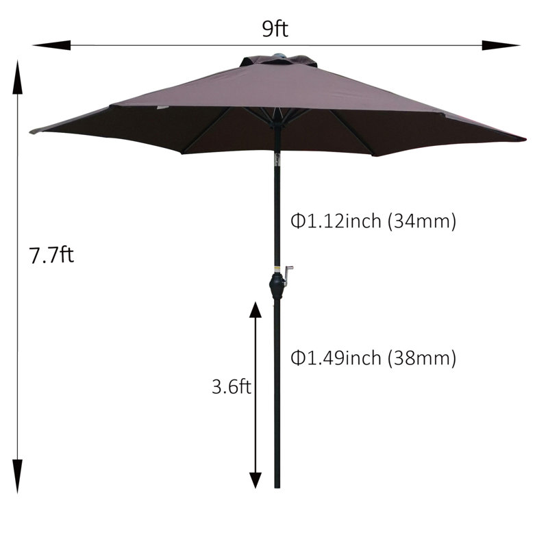 9FT UMBRELLA Burgundy, Chocolate