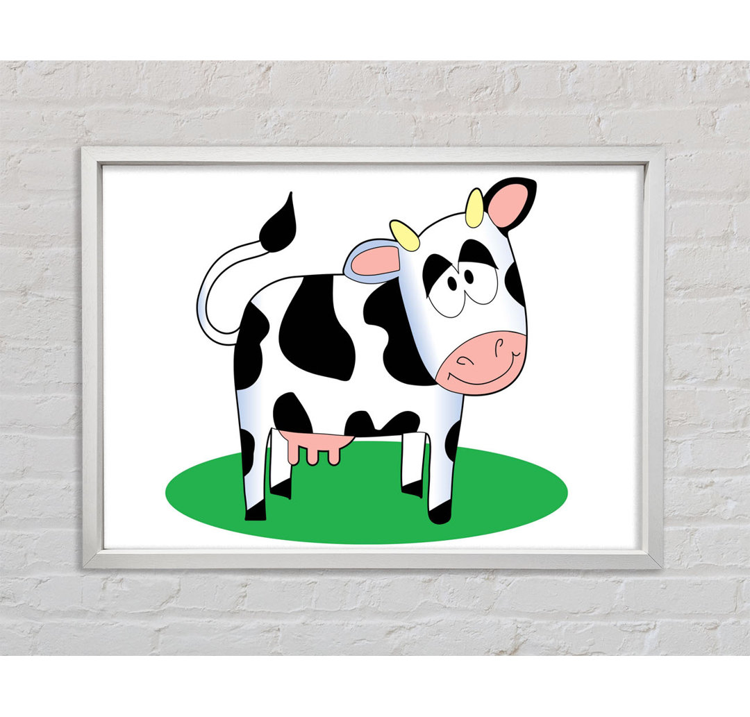 Happy Cow Baby - Einzelner Bilderrahmen Kunstdrucke auf Leinwand