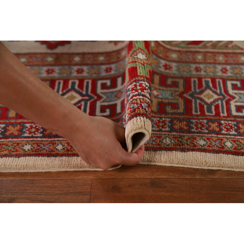 Tapis oriental à motif de légumes Kazak fabriqué à la main 7 x 10