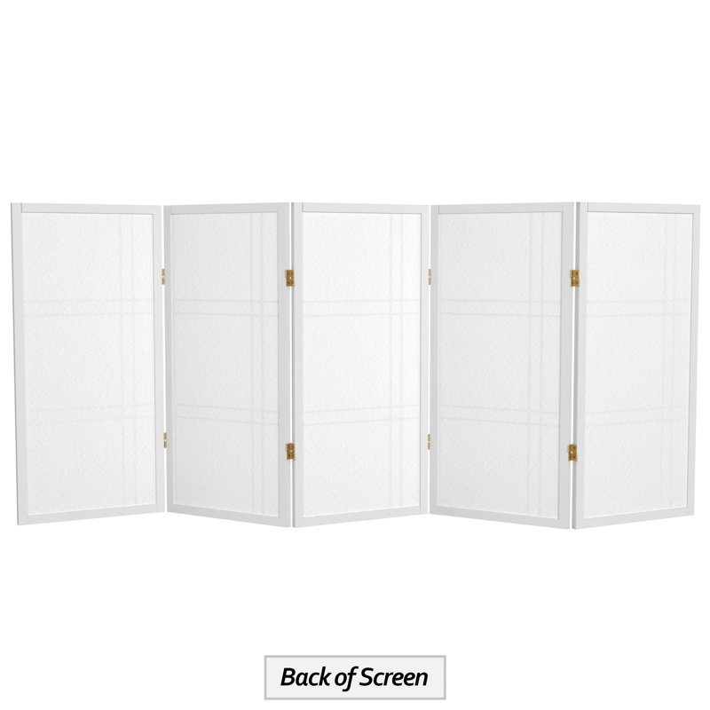 Keitez 3 ft. H Short Folding Shoji Screen, 5, White