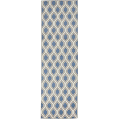 Tapis géométrique bleu / ivoire Horley