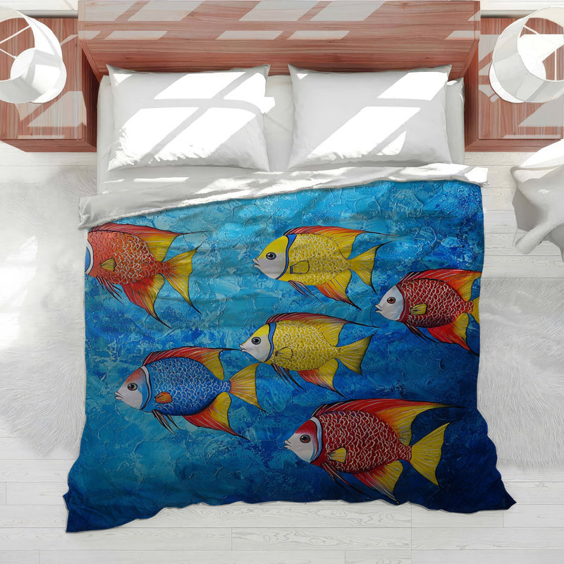 Tropical Fish Bedding Animal Comforter Tropical, Twin Comforter
