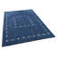 Tapis écologiques en laine nouée à la main Manns - Rectangle | Tapis bleu antidérapant fait à la main de conception bleue à motif géométrique moderne pour le salon-21146722