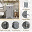 Meuble-lavabo de salle de bain avec lavabo, porte à fermeture en douceur et rangement réglable-111909036