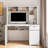 Computer Desk with Hutch and Outlet