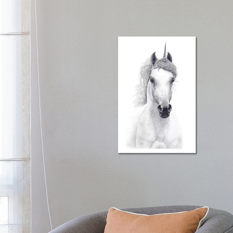White Unicorn by Valeriya Korenkova - Wrapped Canvas Gallery-Wrapped Canvas Giclée, 66.04 cm H x 45.72 cm W